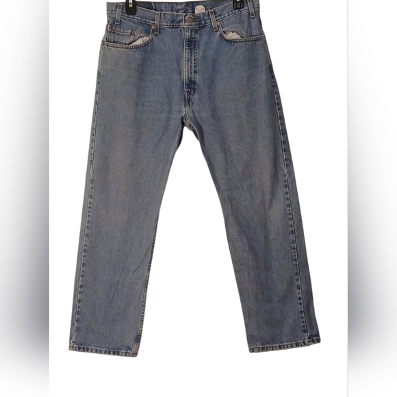 Levis  Mens 505 Jeans 38x30 Blue Denim Straight Leg,Red Tag Vintage, Medium Wash - Picture 7 of 10